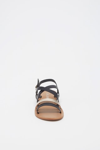 Sandalias de piel Leblon - Negro, dorado y plateado
