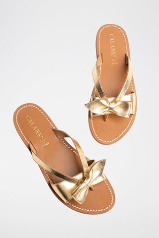 Chanclas de piel Picare - Dorado
