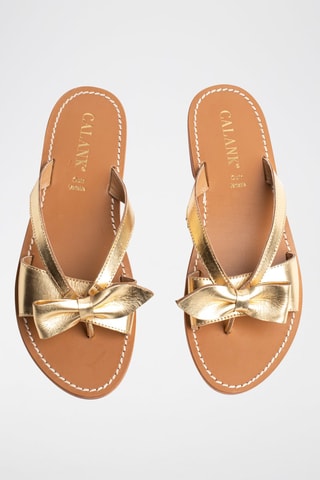 Chanclas de piel Picare - Dorado