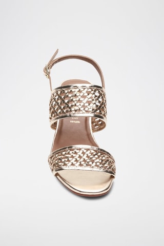 Sandalias de piel caprina de tacón Lorea - Dorado