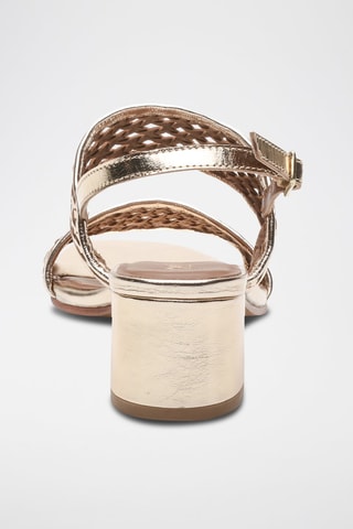 Sandalias de piel caprina de tacón Lorea - Dorado