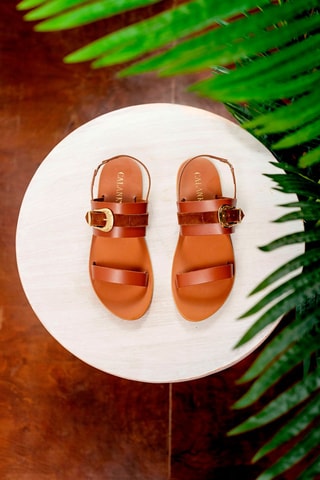 Sandalias de piel Sud - Marrón