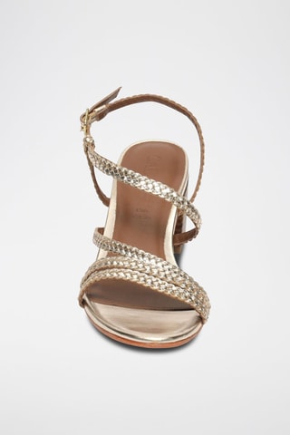 Sandalias de piel caprina de tacón Mahala - Dorado