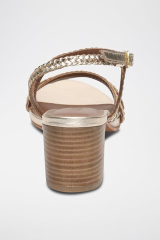 Sandalias de piel caprina de tacón Mahala - Dorado