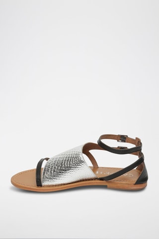 Sandalias de piel Botafogo - Negro y plateado
