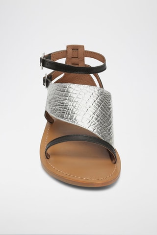 Sandalias de piel Botafogo - Negro y plateado