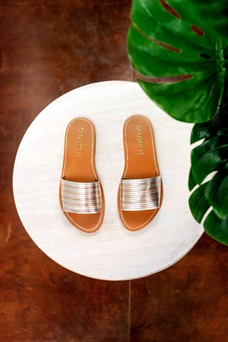 Sandalias de piel Seana - Dorado y plateado