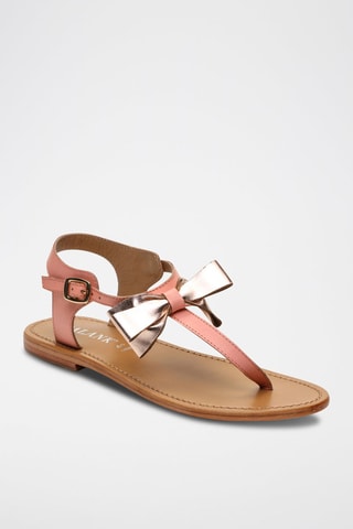 Sandalias de piel caprina Secreta - Rosa y dorado