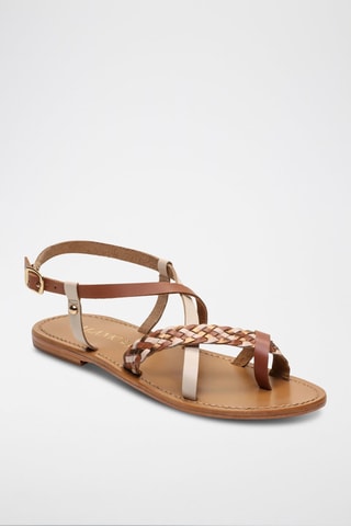 Sandalias de piel Hecla - Beige, marrón y dorado