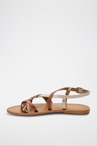 Sandalias de piel Hecla - Beige, marrón y dorado