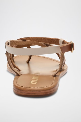 Sandalias de piel Hecla - Beige, marrón y dorado