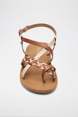 Sandalias de piel Hecla - Beige, marrón y dorado