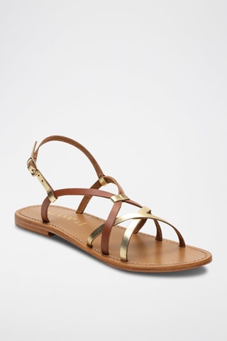 Sandalias de piel - Marrón y dorado