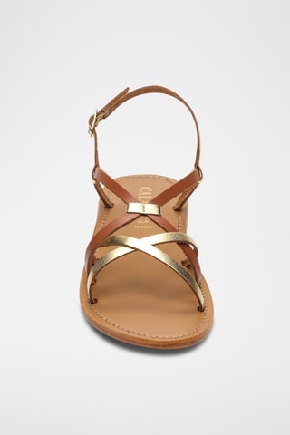 Sandalias de piel - Marrón y dorado