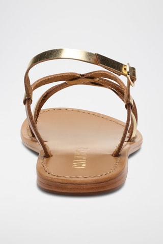 Sandalias de piel - Marrón y dorado