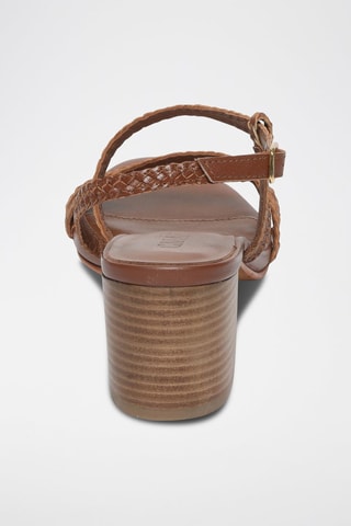 Sandalias de piel de tacón - Marrón