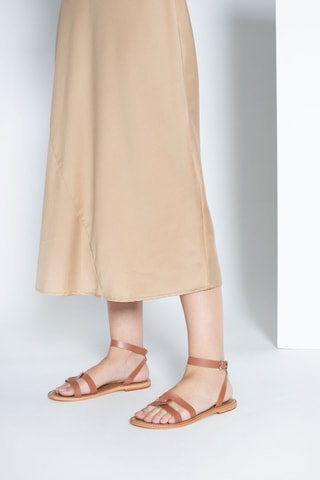 Sandalias de piel - Marrón