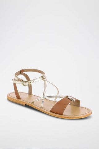 Sandalias de piel - Marrón y dorado
