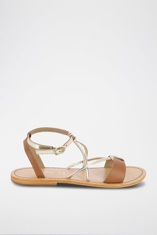 Sandalias de piel - Marrón y dorado