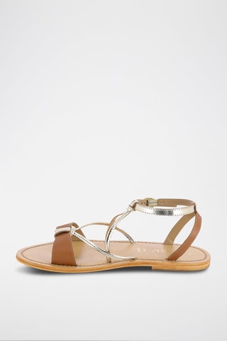 Sandalias de piel - Marrón y dorado