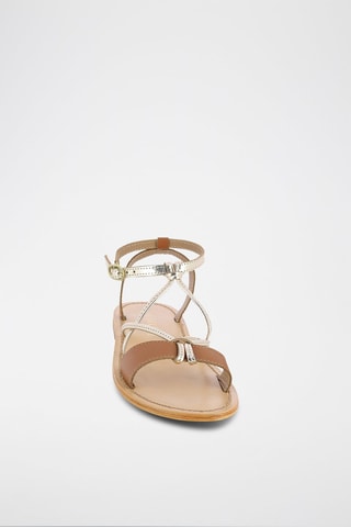 Sandalias de piel - Marrón y dorado