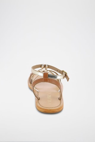 Sandalias de piel - Marrón y dorado