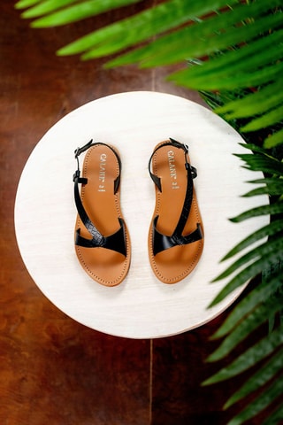 Sandalias de piel - Negro