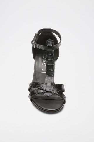 Sandalias de piel de tacón Xana - Negro