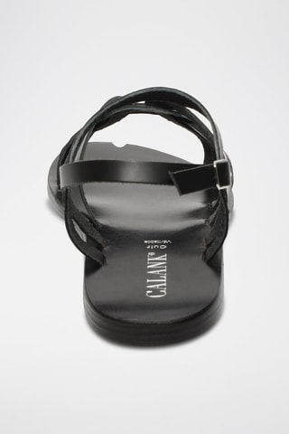 Sandalias de piel Quinn - Negro y plateado