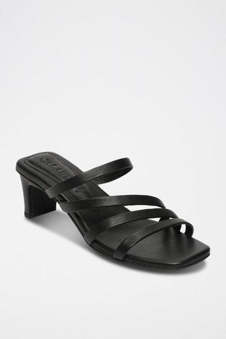 Sandalias de piel de tacón Nova - Negro