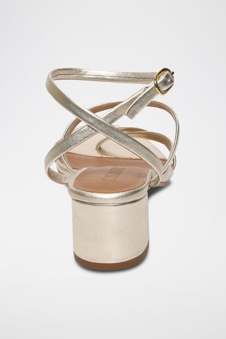 Sandalias de piel napa de tacón Netia - Dorado
