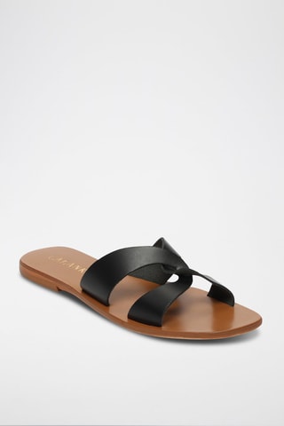 Sandalias de piel Ruby - Negro