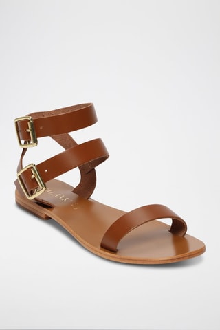 Sandalias de piel Bhavna - Marrón
