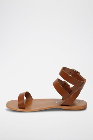 Sandalias de piel Bhavna - Marrón