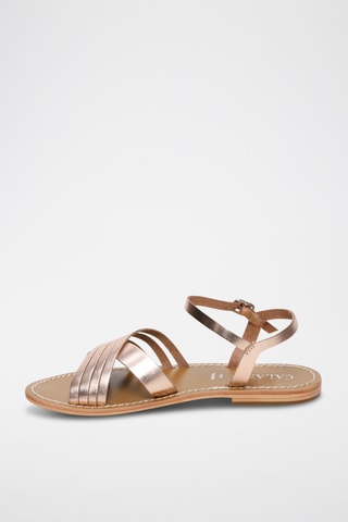 Sandali in pelle di camoscio Aadarshini - Rosa e dorato