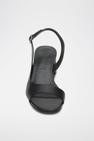 Sandalias de piel caprina de tacón Nonnie - Negro
