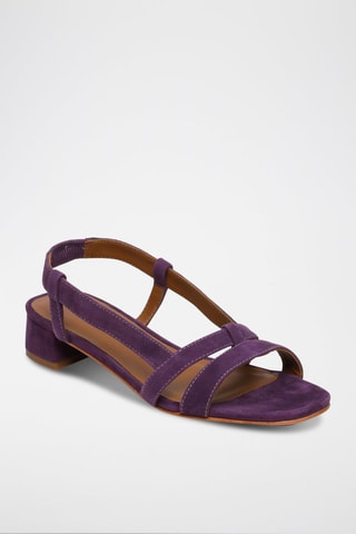 Sandalias de piel de tacón Nia - Violeta