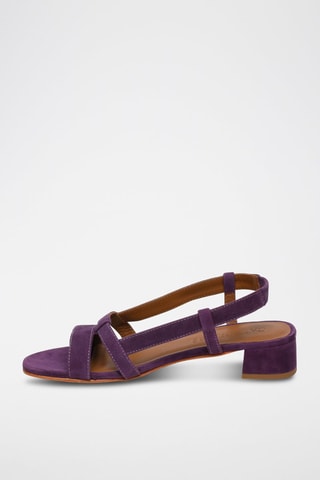 Sandalias de piel de tacón Nia - Violeta