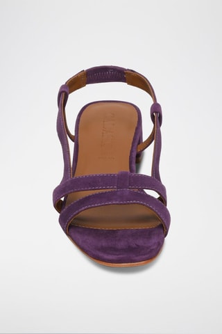Sandalias de piel de tacón Nia - Violeta