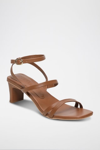 Sandalias de piel ovina napa Norah - Marrón