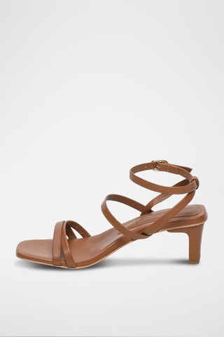 Sandalias de piel ovina napa Norah - Marrón