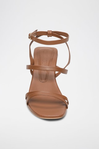 Sandalias de piel ovina napa Norah - Marrón