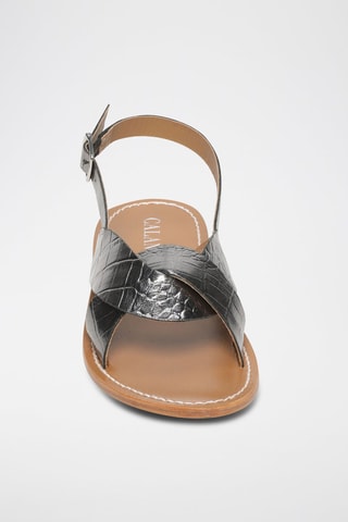 Sandalias de piel caprina Silvina - Plateado