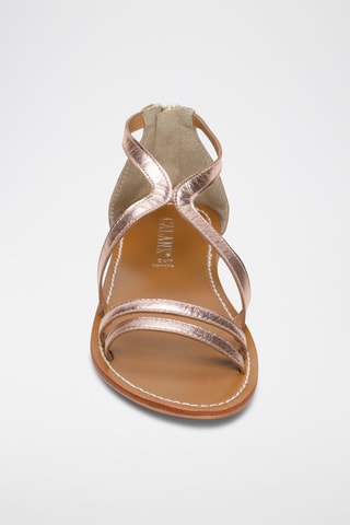 Sandalias de piel Covas - Rosa y dorado