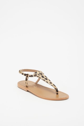 Sandalias de piel - Beige y marrón