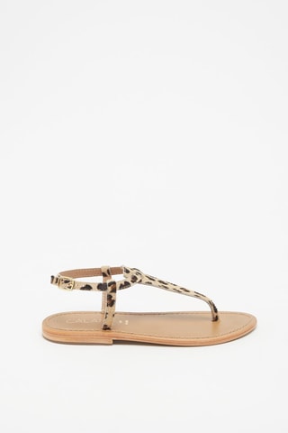 Sandalias de piel - Beige y marrón
