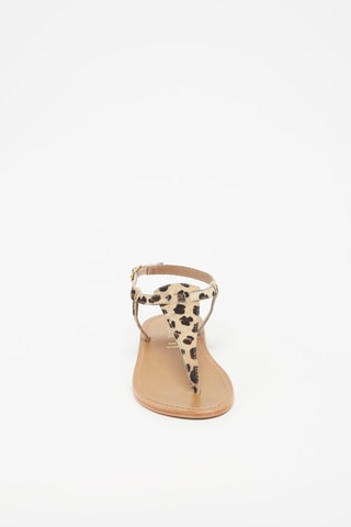 Sandalias de piel - Beige y marrón
