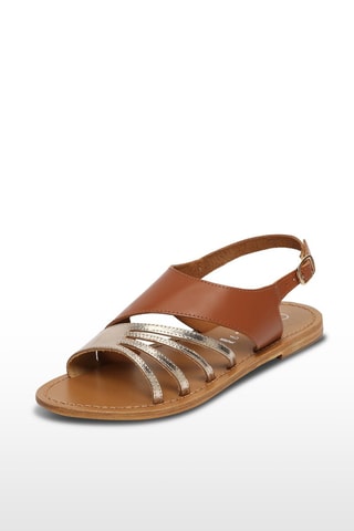 Sandalias irisadas de piel Ipiranga - Marrón y dorado