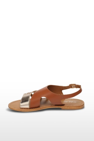 Sandalias irisadas de piel Ipiranga - Marrón y dorado