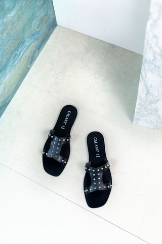 Sandalias de piel - Negro